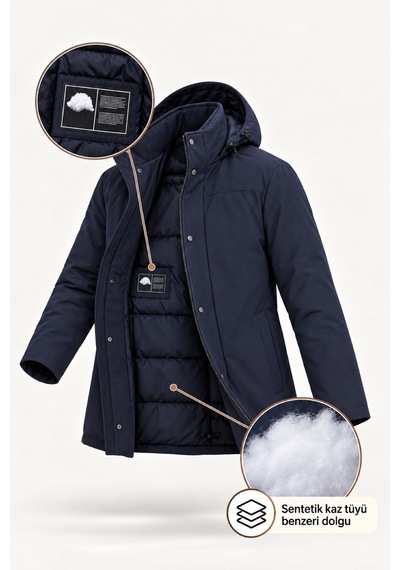 Ac&Co / Altınyıldız Classics Erkek Lacı Standart Fit Normal Kesim Dik Yaka Fermuarlı Fleto Cepli Kaban Laci Ac&Co / Altınyıldız Classics Erkek Lacı Standart Fit Normal Kesim Dik Yaka Fermuarlı Fleto Cepli Kaban Laci