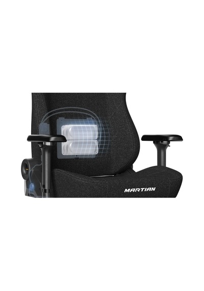 Dxracer Martıan Serisi Kumaş Oyun Koltuğu, 4d Kolçaklar, 4d Entegre Bel Desteği, 90 135 Sırt Yatma Deste Siyah