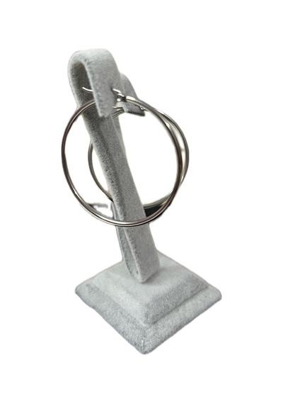 Çelik Büyük Boy Halka Küpe 5cm Paslanmaz Çelik Silver Renk Günlük Şık Küpe Altın - Çok Renkli