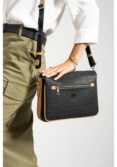 Just Polo Kadın Baskılı Omuz Çantası Siyah - Camel 96825726