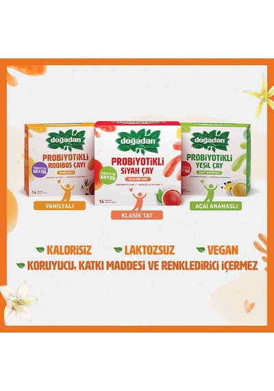 Doğadan Rooibos Vanilyalı Probiyotikli Poşet Çay 14'lü