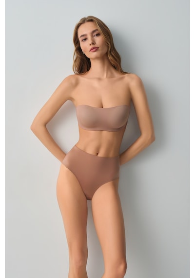 Suwen Invisible Yüksek Bel Lazer Kesim İz Bırakmayan Slip Külot Sw9930b272 Nude