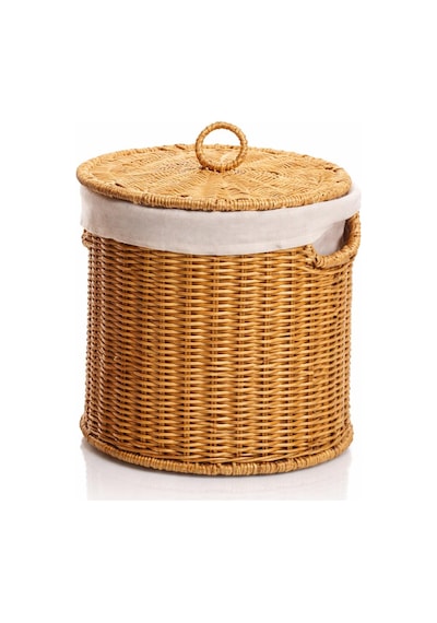 Mien Rattan Kapaklı Sepet Büyük Boy 25x25 Cm Ahşap