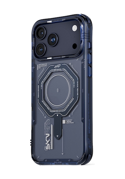 Apple Uyumlu iPhone 17 Pro Max  Kılıf Skinarma M-safe Şarj Özellikli Airbag Tasarımlı Magma Kapak Mavi Mavi