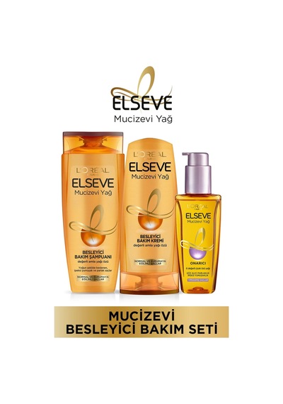 Elseve Mucizevi Yağ Bakım Şampuan 450 ML +  Saç Kremi 360 ML +  Onarıcı Yağ 100 ML