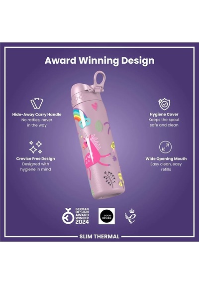 İnce Su Termosu - Unicorn - 500 Ml - Sızdırmaz Çok Renkli