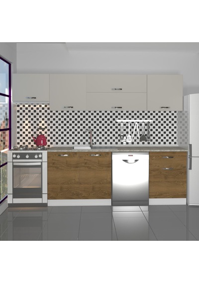 Decoraktiv Elite 280y Mdf Hazır Mutfak Dolabı - Tezgah Dahil - Pera - Kumtaşı Çok Renkli Decoraktiv Elite 280y Mdf Hazır Mutfak Dolabı - Tezgah Dahil - Pera - Kumtaşı Çok Renkli