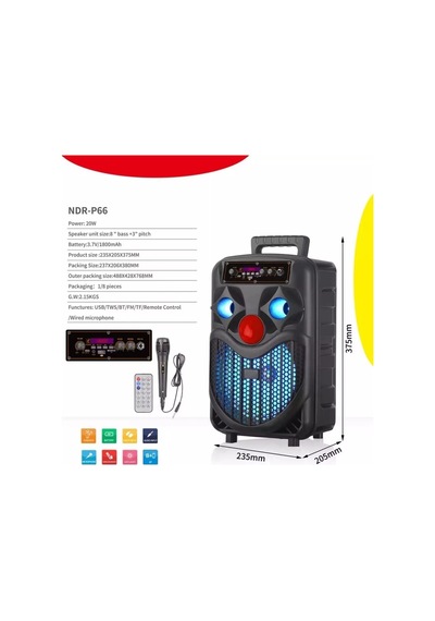 Led Işıklı Bluetooth Hoparlör Mikrofonlu Kablosuz Şarjlı Taşınabilir Speaker