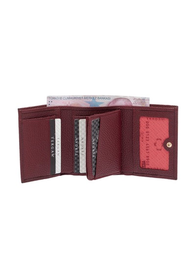 Tergan Bordo Hakiki Deri Kadın Cüzdan - S1cb00005633-m71 Bordo