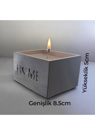 Taş Tozu 2 Li Kare Mumluk Mum Çok Renkli