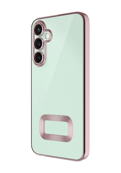 Galaxy A26 Kılıf Kamera Korumalı Logo Gösteren Zore Omega Kapak Rose Gold