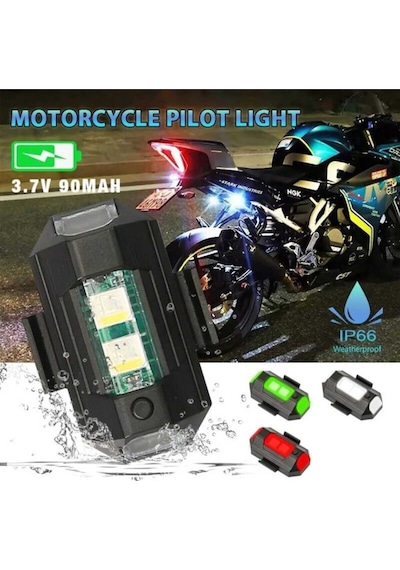 1 Adet Şarjlı Mini Led Işık/çakar Led/drone Işığı/anti Çarpışma Uyarı Işığı Siyah