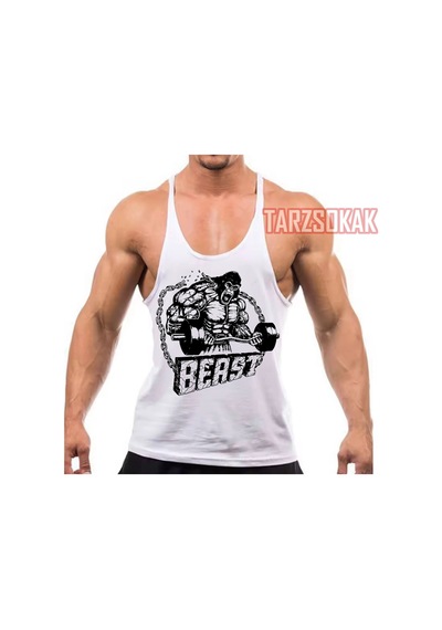Tarzsokak Gym Tank Top Fitness Sporcu Atleti Gym3 Beyaz
