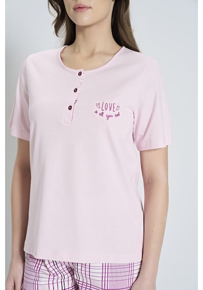 Pijadore Gd Goldoremi 1853 Kadın Kısa Kollu Ekoseli Pijama Takım Pembe