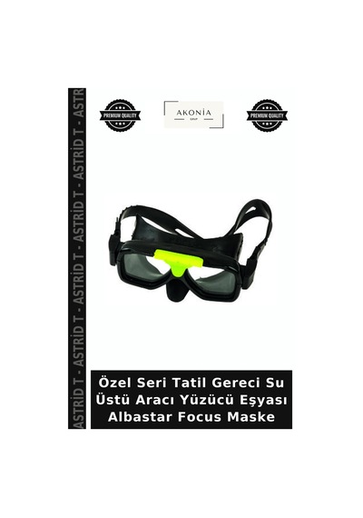 Özel Seri Tatil Gereci Su Üstü Aracı Yüzücü Eşyası Albastar Focus Maske Standart