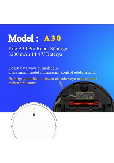 Ilife A30 Pro Robot Süpürge 3200 Mah 14.4v Batarya