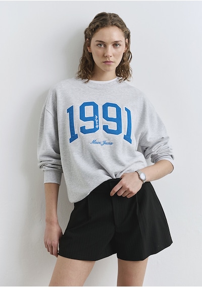 Mavi - 1991 Baskılı Gri Sweatshirt 1s10361-87033 Gri