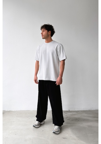 Flaw Atelıer Basic Oversize Fit Taş Rengi Tişört-29502