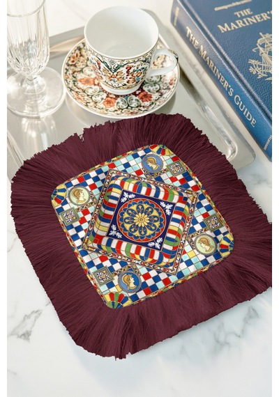 Zarif Mozaik İkonik Saçaklı Sunum Peçetesi-klasik Vintage Stil Lacivert Bordo Bardak Altlığı Mendil Okyanus Deniz Turkuazı Zarif Mozaik İkonik Saçaklı Sunum Peçetesi-klasik Vintage Stil Lacivert Bordo Bardak Altlığı Mendil Okyanus Deniz Turkuazı