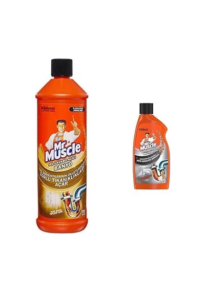 Banyo Tüm Boru Tipleri İçin Jel Lavabo Açıcı 1000 Ml Ve Mr Muscle Mutfak İçin Jel Lavabo Açıcı 500 Ml 10'lu Set