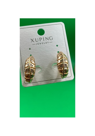 Xuping Rose Gold Renginde Motifli Zirkon Taşlı Kadın Çelik Küpe Altın