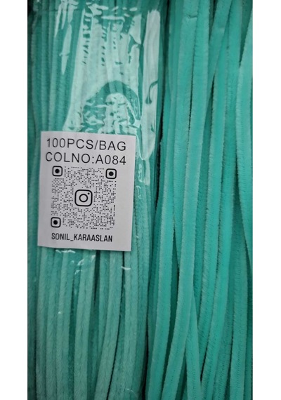Renk Kod A084 Şönil 100 Lü Mint Yeşil 30 Cm - Yoğun Tüylü Hobi Çubuğu Tel El İşi 100 Lü Paket