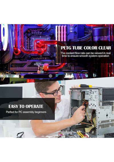 12 Adet Petg Tüp 0,39 İnç/10 Mm Id, 0,55 İnç/14 Mm Od Sert Petg Boru Şeffaf Su Soğutma Kiti Pc Sıvı Su Soğutma B Diğer