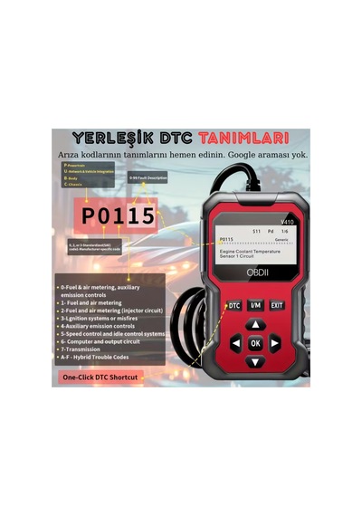 Obd2 Araba Otomobil Arıza Tespit Cihazı Tüm Araçlara Uyumlu Hata Okuma Silme Işık Söndürme - 822170237