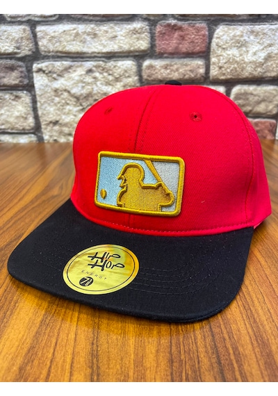 Hamze Mlb Nakış Hip Hop Snapback Rapper Basket Beyzbol Cap Şapka Kırmızı - Siyah