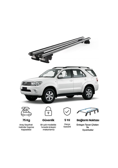Venüs Toyota Hilux 2006-2015 Uyumlu Gri Ara Atkı Port Bagaj Tavan Barı