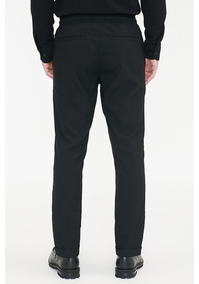 Ac&Co / Altınyıldız Classics Slim Fit Dar Kesim Beli Bağlamalı Yan Cepli Erkek Pantolon - Siyah