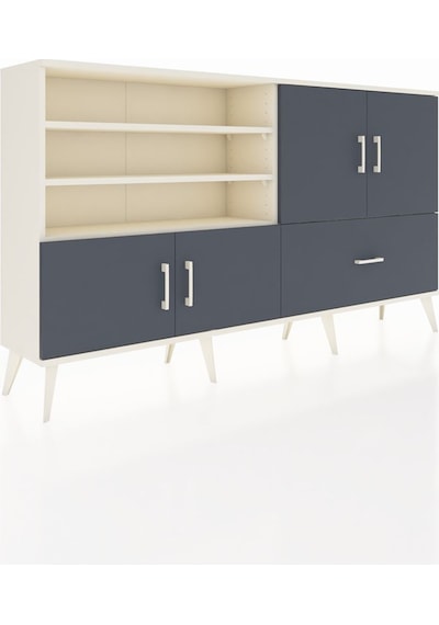 Arges Konsol 5 Raflı Tek Çekmeceli 4 Kapaklı 176x30x99 Aytaşı-ant Aytaşı-antrasit Arges Konsol 5 Raflı Tek Çekmeceli 4 Kapaklı 176x30x99 Aytaşı-ant Aytaşı-antrasit