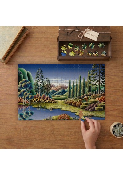 Nehir - Ağaçlar - İlüstrasyon Tasarımı 240 Parça Ahşap Puzzle Ahşap Kutuda Mpy20400
