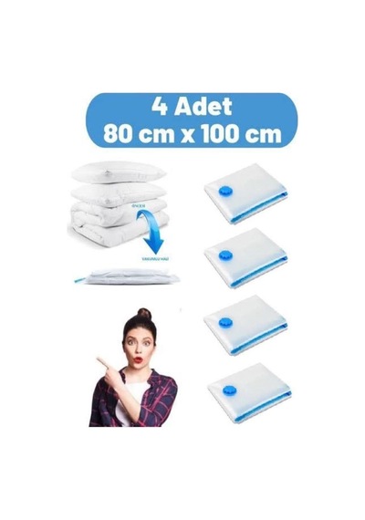 Vakum Poşet Hurç Xxlarge 80 110 4 Adet Şeffaf