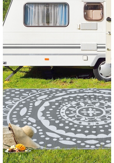 Savana Xl Plaj Kamp Karavan Piknik Bahçe Halısı Balkon Teras Hasır Mat Savan Halı 240x330 Gri