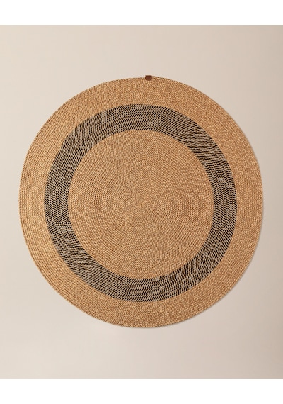 Madame Coco Alsace Yuvarlak Kilim - Naturel/siyah - 120 Cm 8684427193228 Çok Renkli