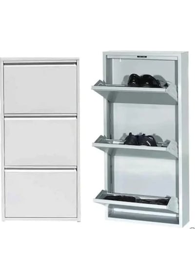 3Lü Metal Ayakkabılık Beyaz (455649679) Beyaz