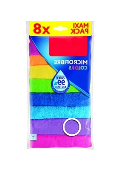 Çok Renkli Mikrofiber Temizlik Bezi - 8 Parça Açık Bej