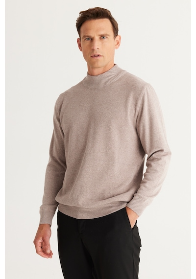 Ac&Co / Altınyıldız Classics Erkek Vizon Standart Fit Normal Kesim Yarım Balıkçı Yaka Pamuklu Triko 4A4921100008VIZS Vizon Ac&Co / Altınyıldız Classics Erkek Vizon Standart Fit Normal Kesim Yarım Balıkçı Yaka Pamuklu Triko 4A4921100008VIZS Vizon