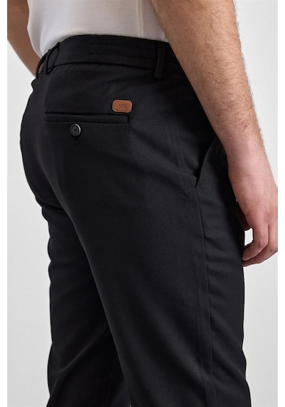 Süvari Siyah Slim Düz İnterlok Yarım Lastikli Rüzgar Geçirmez Jogger Pantolon Pn2020500744-s09