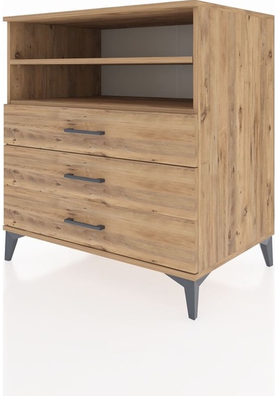 Kronos Şifonyer 2 Raflı 3 Çekmeceli 88x59x96 Çam-çam Çam