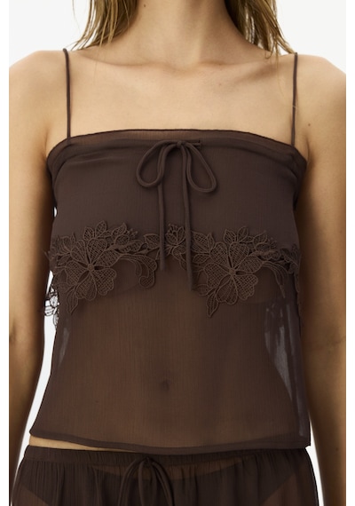 Penti Kahverengi Jasmin Chiffon Şortlu Pijama Takımı Bbw