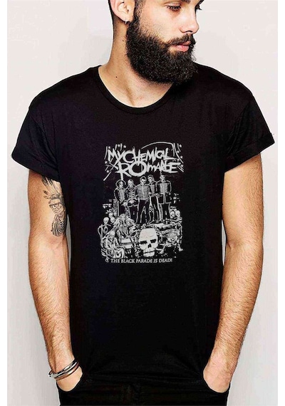 My Chemical Romance 2019 Metal Rock Baskılı Siyah Erkek Tshirt