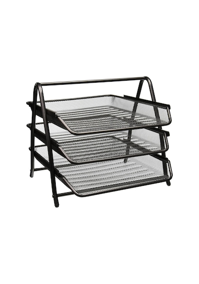 Need Siyah 3 Katlı Metal Tel Evrak Rafı ND-1005