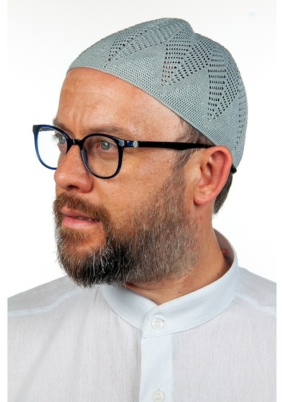 Berra Çelik Örme Dantel Namaz Takkesi Gri 1 Adet