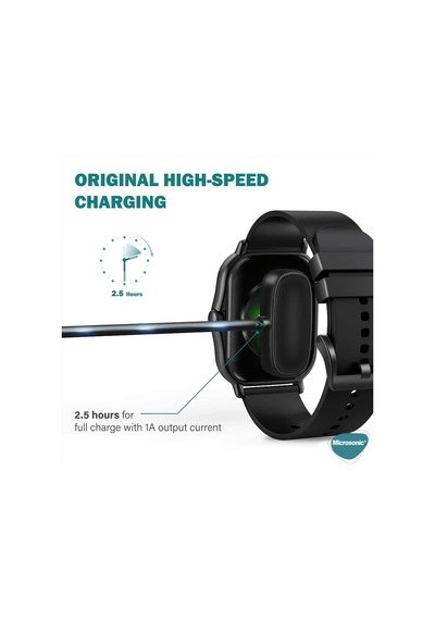 Amazfit T-rex 2 İçin Manyetik Usb Şarj Kablosu Siyah T-rex 2 İle Uyumlu Şarj Kablosu - Siyah Çok Renkli