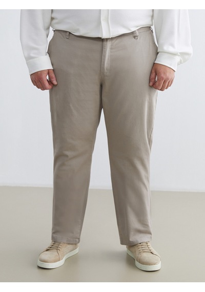 Lcwaıkıkı Classic Bej Büyük Beden Standart Kalıp Erkek Chino Pantolon
