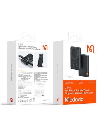 Mcdodo MC-1461 10000 mAh Apple Uyumlu iPhone ve Watch 2in1 Kablosuz Powerbank Mcdodo MC-1461 10000 mAh Apple Uyumlu iPhone ve Watch 2in1 Kablosuz Powerbank