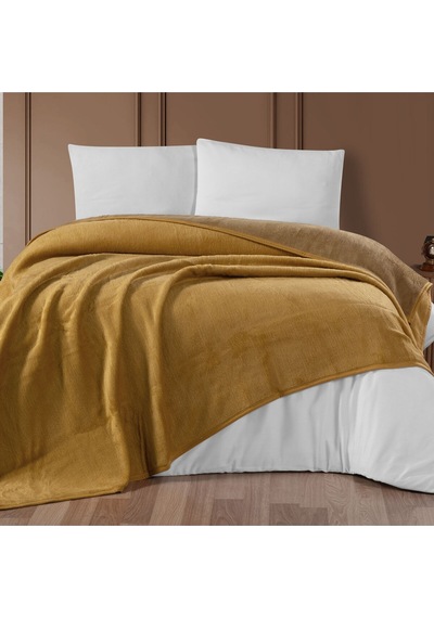 Schafer Home Bella Çift Kişilik Battaniye 200 x 220 - Hardal01