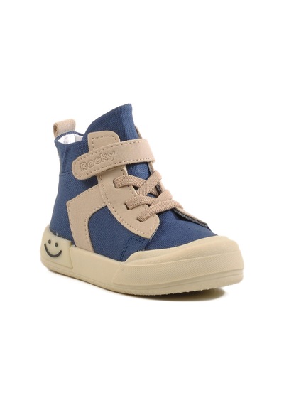 Lacivert Keten Bilek Boy Cırtlı Unisex Çocuk Sneaker 7465 B Kot